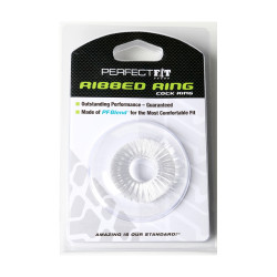 Perfect Fit Ballstretcher souple Ribbed Ring 18mm Transparent